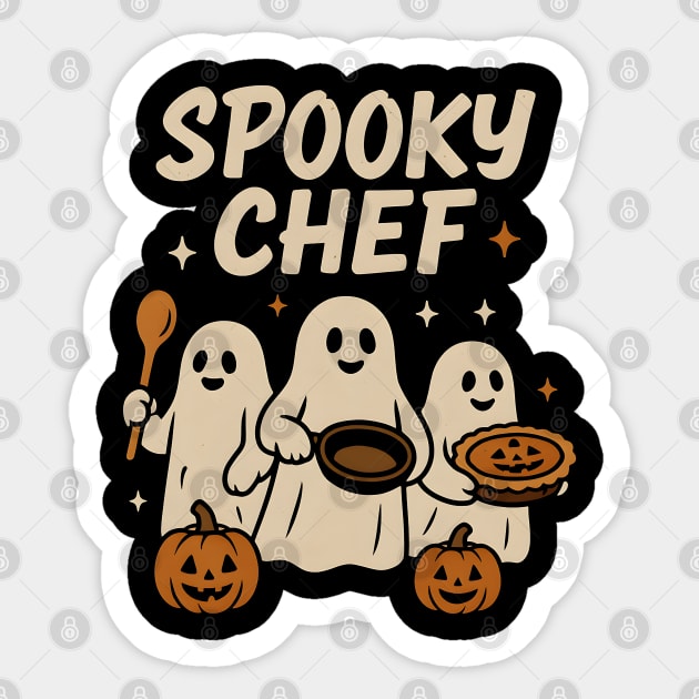 Spooky Pizza Maker Halloween Ghost Cooking Graphic Gift Sticker by MakerMind8.2
